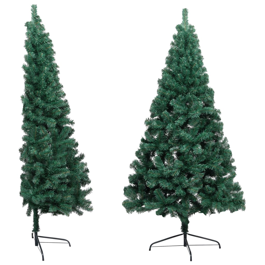 Set Albero Natale Artificiale a Metà LED e Palline Verde 120cm - homemem39