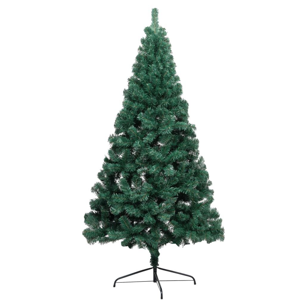 Set Albero Natale Artificiale a Metà LED e Palline Verde 210cm - homemem39