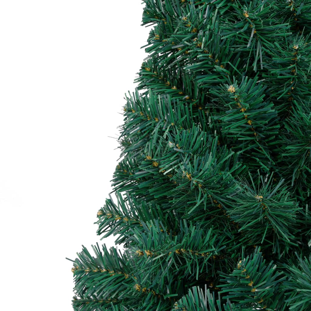 Set Albero Natale Artificiale a Metà LED e Palline Verde 210cm - homemem39