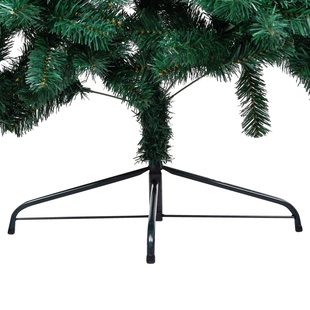 Set Albero Natale Artificiale a Metà LED e Palline Verde 210cm - homemem39