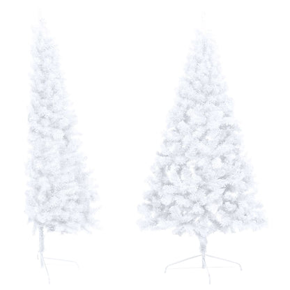 Set Albero Natale Artificiale a Metà LED Palline Bianco 120cm - homemem39