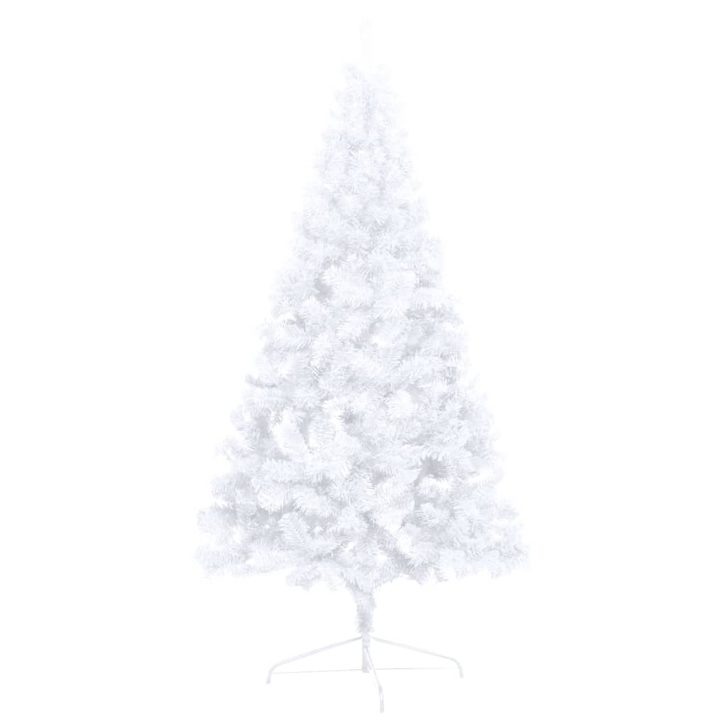 Set Albero Natale Artificiale a Metà LED Palline Bianco 120cm - homemem39