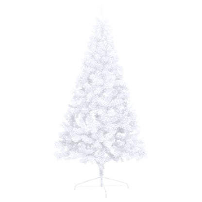 Set Albero Natale Artificiale a Metà LED Palline Bianco 120cm - homemem39
