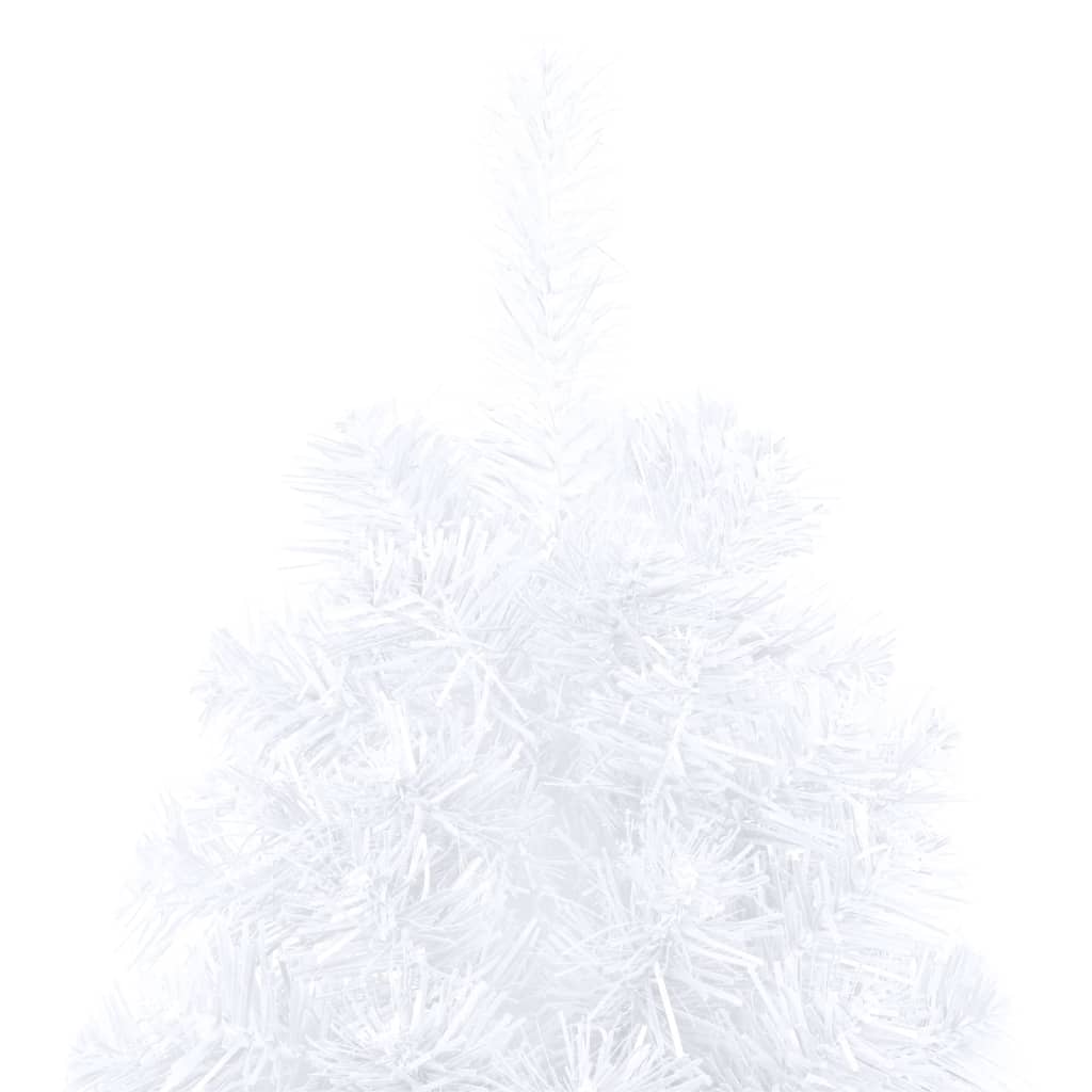 Set Albero Natale Artificiale a Metà LED Palline Bianco 180cm - homemem39