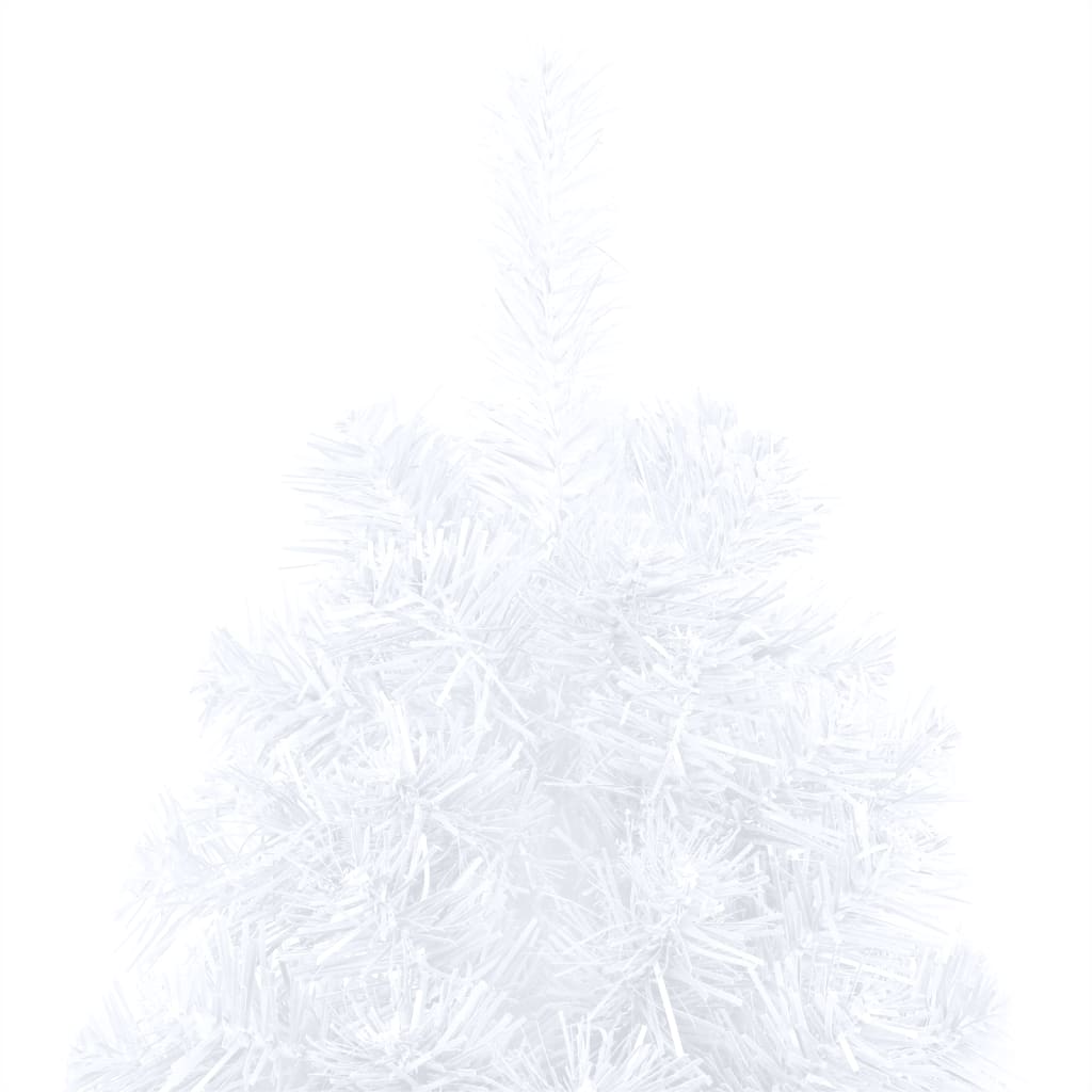 Set Albero Natale Artificiale a Metà LED Palline Bianco 240cm - homemem39