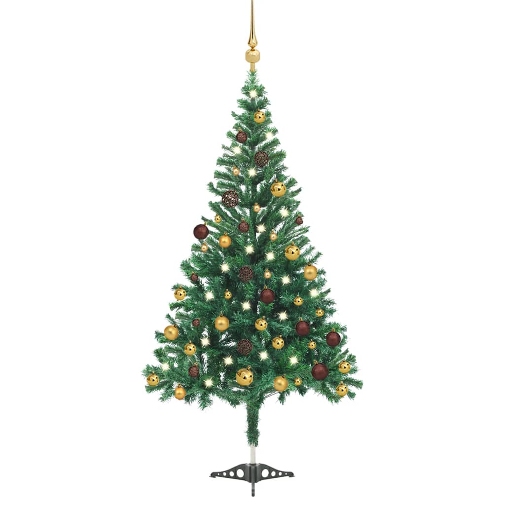 Albero Natale Artificiale con LED e Palline 180 cm 564 Rami - homemem39