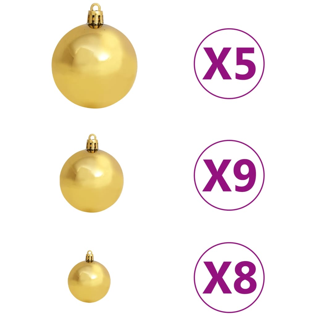 Albero di Natale Preilluminato con Palline 120 cm 230 Rami - homemem39