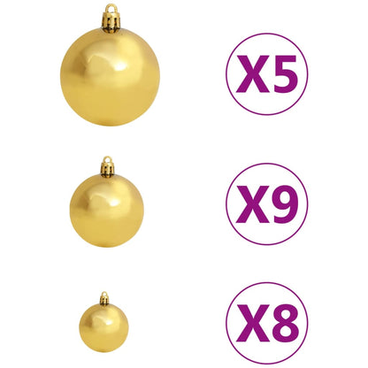 Albero di Natale Preilluminato con Palline 120 cm 230 Rami - homemem39