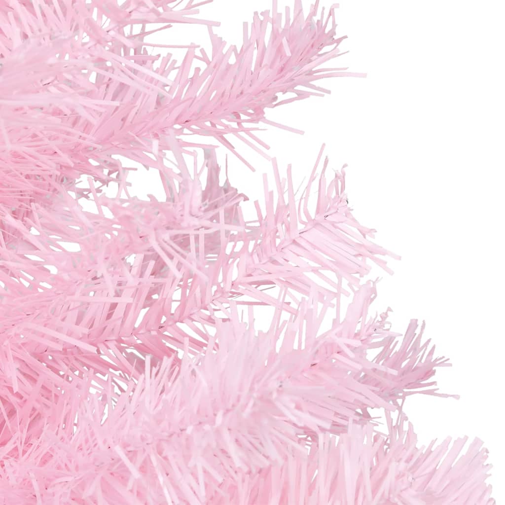 Albero di Natale Preilluminato con Palline Rosa 120 cm PVC - homemem39