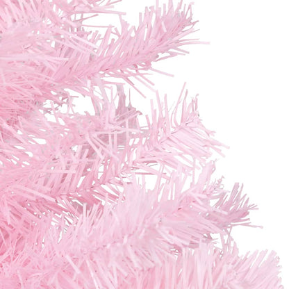 Albero di Natale Preilluminato con Palline Rosa 120 cm PVC - homemem39