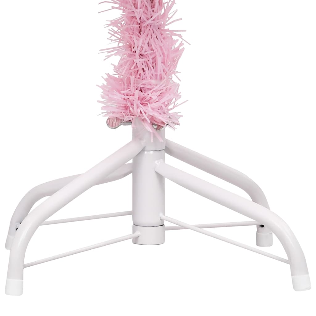 Albero di Natale Preilluminato con Palline Rosa 120 cm PVC - homemem39