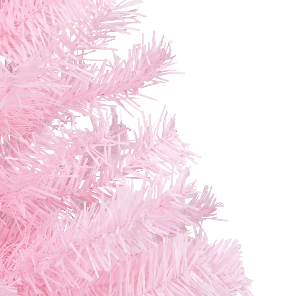 Albero di Natale Preilluminato con Palline Rosa 180 cm PVC - homemem39