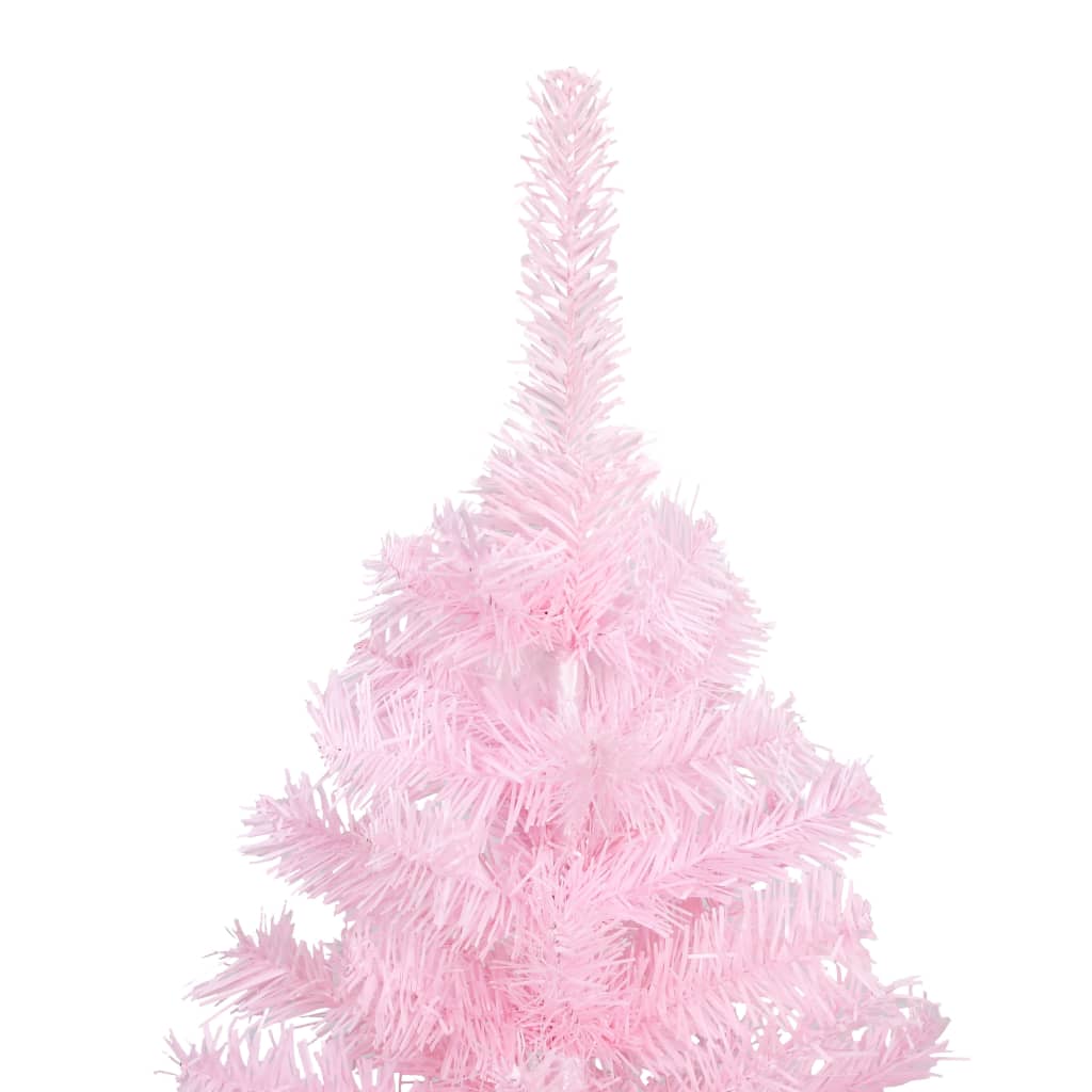 Albero di Natale Preilluminato con Palline Rosa 180 cm PVC - homemem39