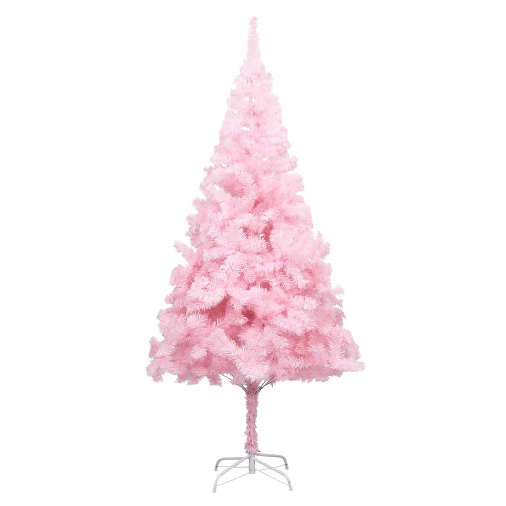 Albero di Natale Preilluminato con Palline Rosa 210 cm PVC - homemem39