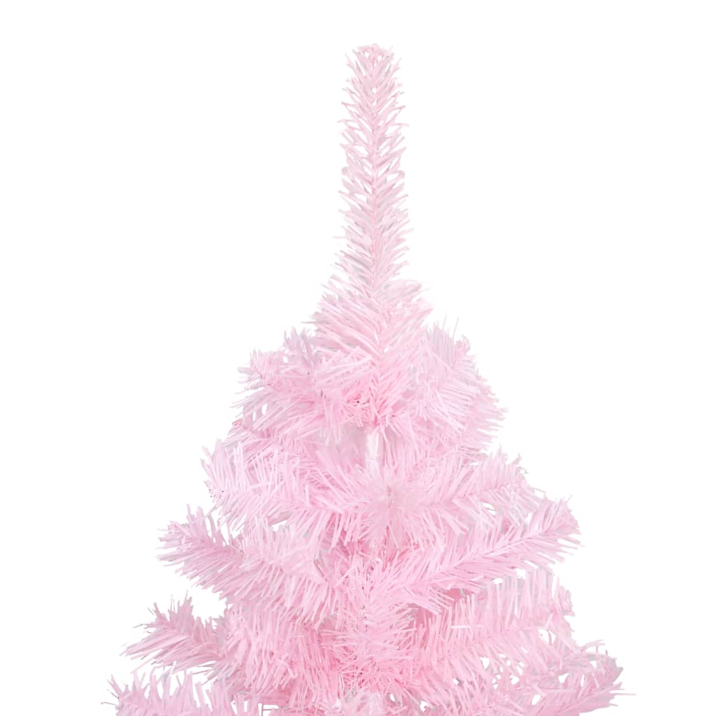 Albero di Natale Preilluminato con Palline Rosa 210 cm PVC - homemem39
