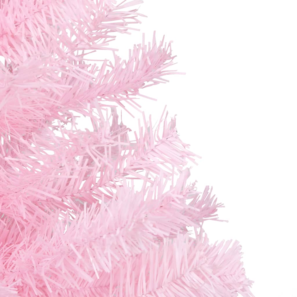 Albero di Natale Preilluminato con Palline Rosa 210 cm PVC - homemem39