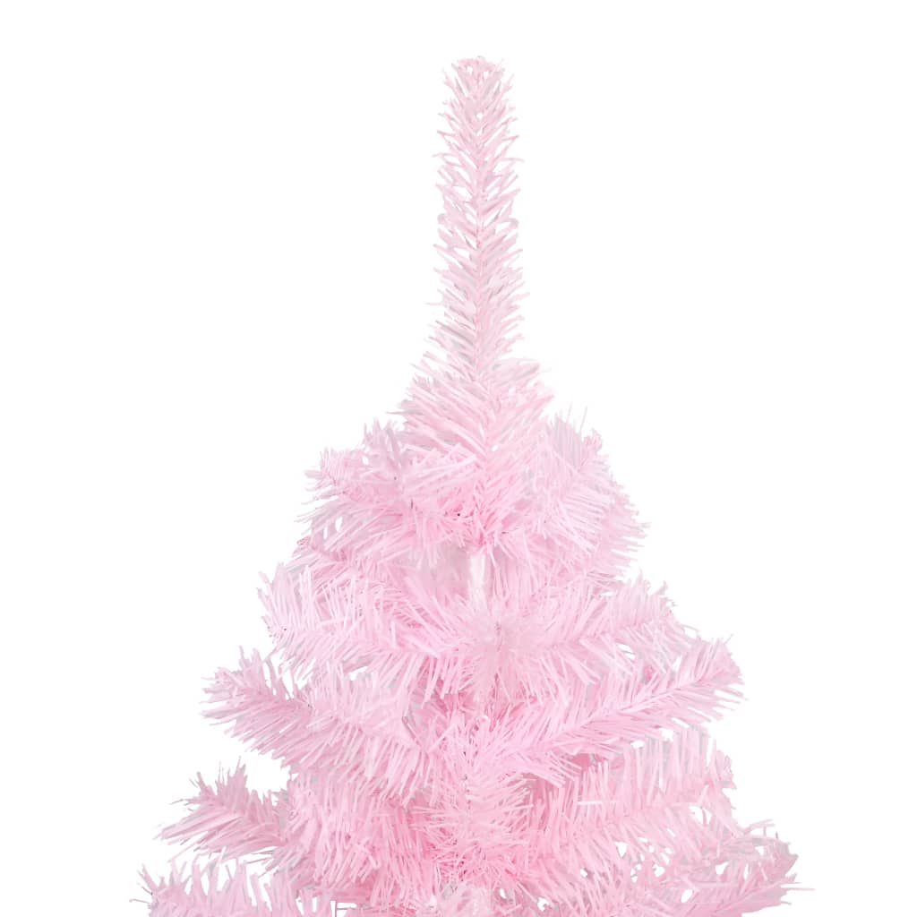 Set Albero Natale Artificiale con LED e Palline Rosa 240 cm PVC - homemem39