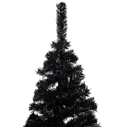 Set Albero Natale Artificiale con LED e Palline Nero 180 cm PVC - homemem39