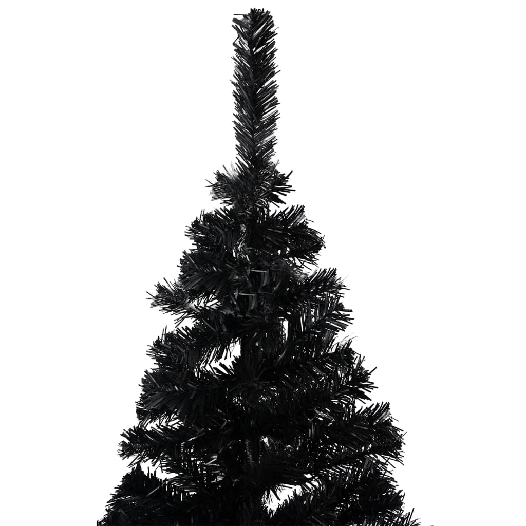 Albero di Natale Preilluminato con Palline Nero 240 cm PVC - homemem39