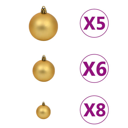 Set Albero Natale Artificiale con LED e Palline Oro 120cm PET - homemem39