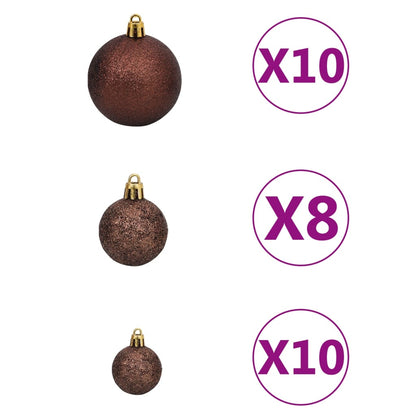 Albero di Natale Preilluminato con Palline Oro 240 cm PET - homemem39