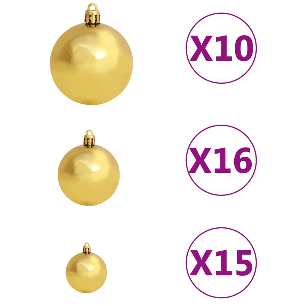 Albero di Natale Preilluminato con Palline Oro 240 cm PET - homemem39