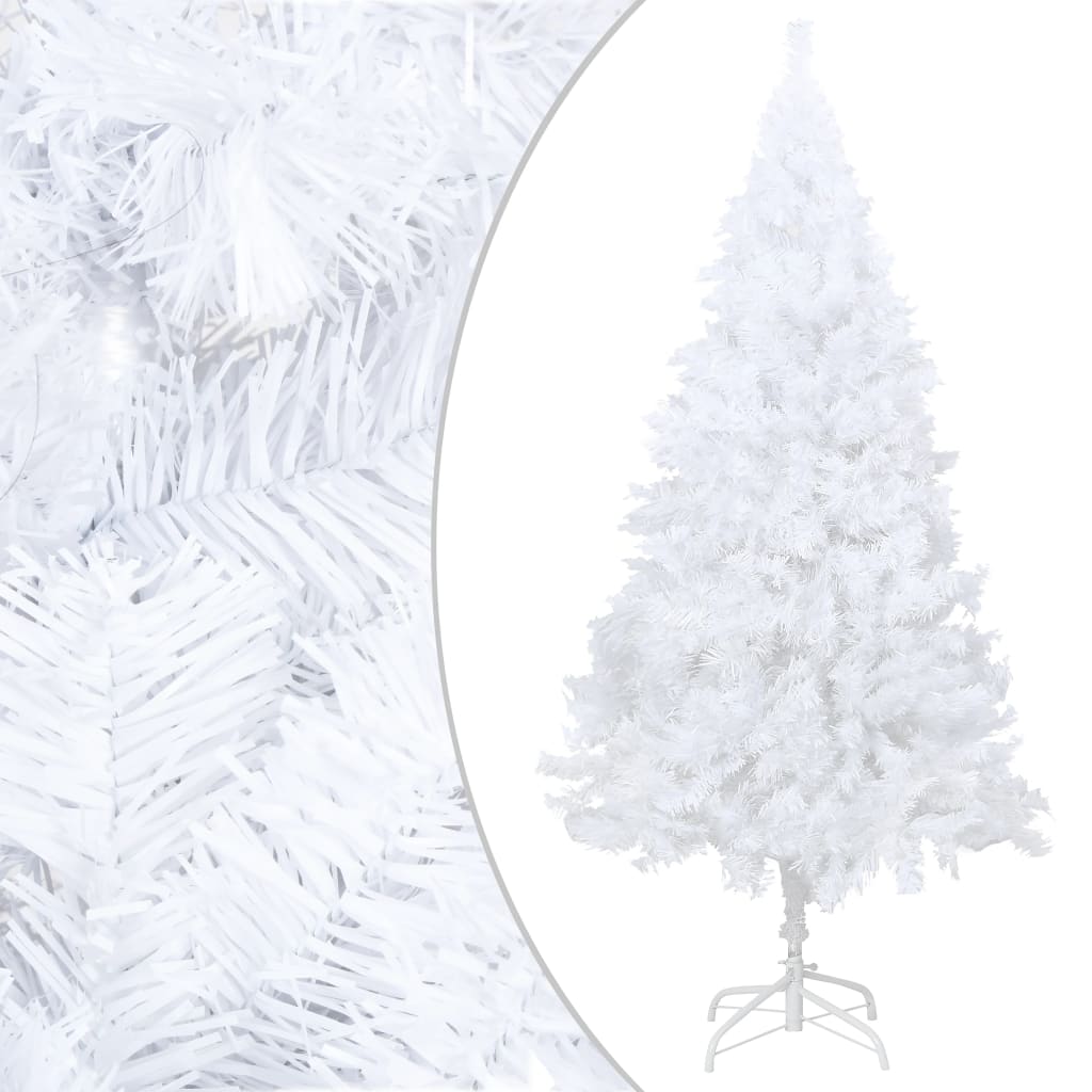 Albero di Natale Preilluminato con Palline Bianco 240 cm PVC - homemem39