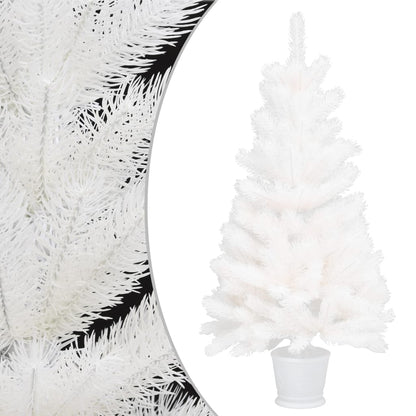 Albero di Natale Preilluminato con Palline Bianco 90 cm - homemem39