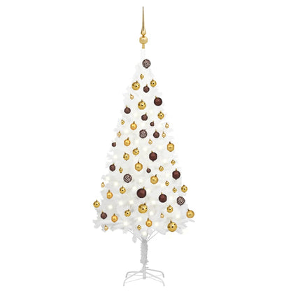 Set Albero Natale Artificiale con LED e Palline Bianco 120 cm - homemem39