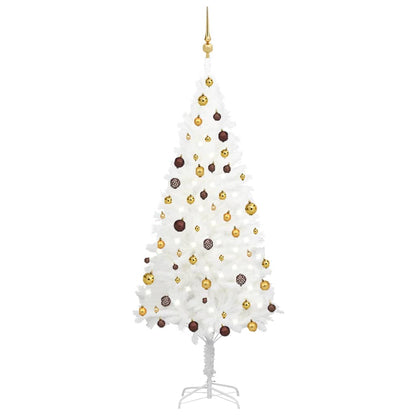 Set Albero Natale Artificiale con LED e Palline Bianco 180 cm - homemem39