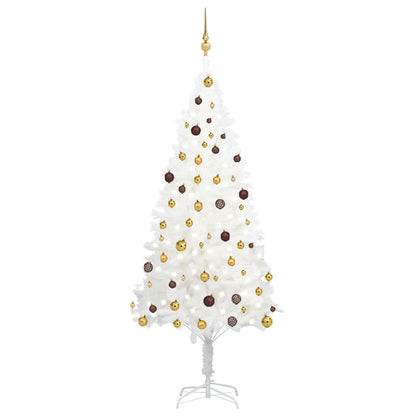 Set Albero Natale Artificiale con LED e Palline Bianco 210 cm - homemem39