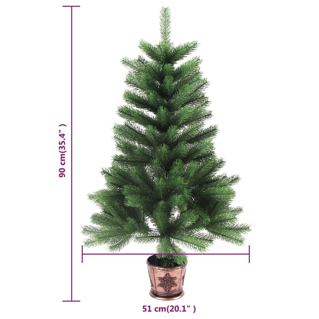 Albero di Natale Preilluminato con Palline Verde 90 cm - homemem39
