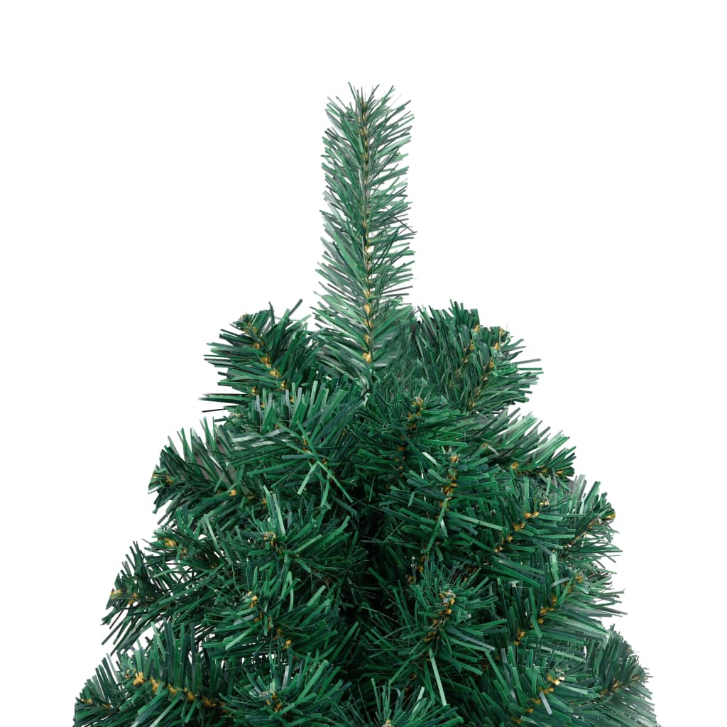 Set Albero Natale Artificiale a Metà LED e Palline Verde 120cm - homemem39