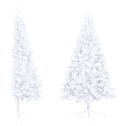 Set Albero Natale Artificiale a Metà LED Palline Bianco 120 cm - homemem39