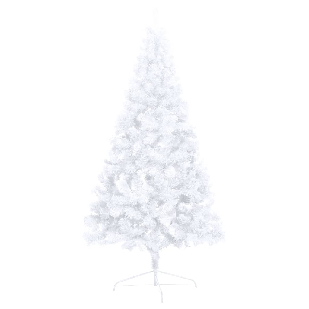 Set Albero Natale Artificiale a Metà LED Palline Bianco 120 cm - homemem39