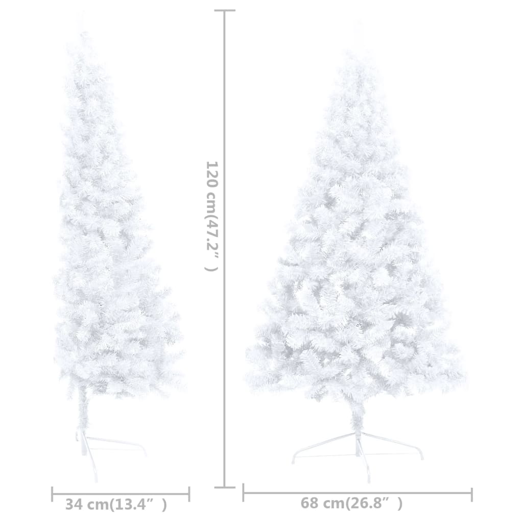 Set Albero Natale Artificiale a Metà LED Palline Bianco 120 cm - homemem39