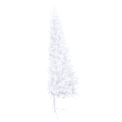 Set Albero Natale Artificiale a Metà LED Palline Bianco 150cm - homemem39