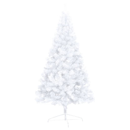 Set Albero Natale Artificiale a Metà LED Palline Bianco 150cm - homemem39