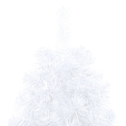 Set Albero Natale Artificiale a Metà LED Palline Bianco 150cm - homemem39