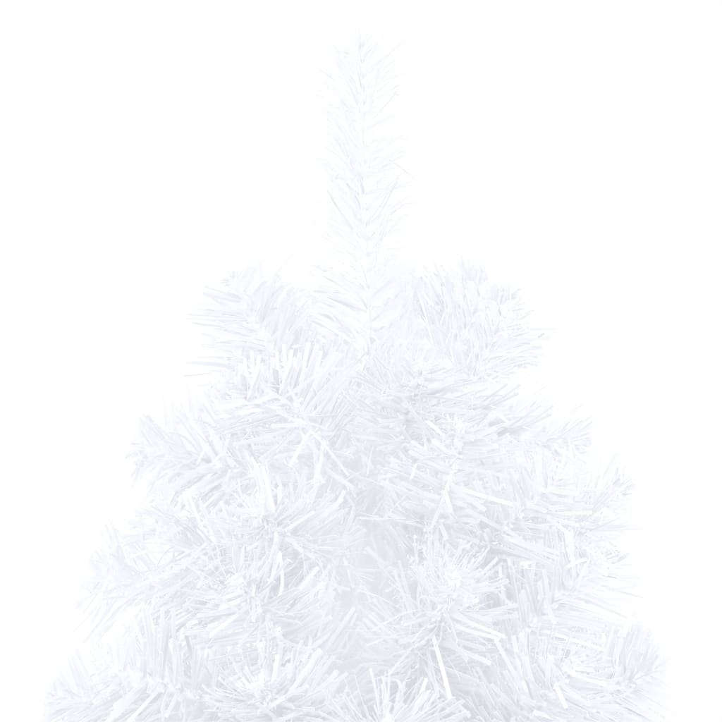 Set Albero Natale Artificiale a Metà LED Palline Bianco 180cm - homemem39