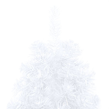 Set Albero Natale Artificiale a Metà LED Palline Bianco 180cm - homemem39