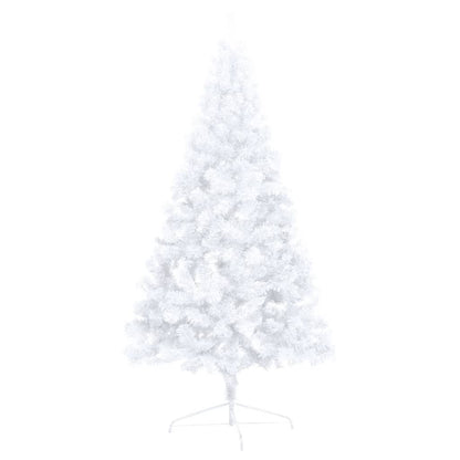 Set Albero Natale Artificiale a Metà LED Palline Bianco 210cm - homemem39
