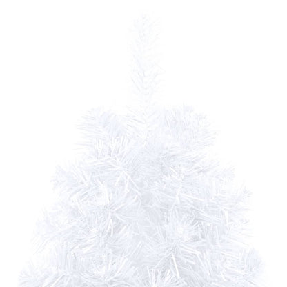 Set Albero Natale Artificiale a Metà LED Palline Bianco 210cm - homemem39