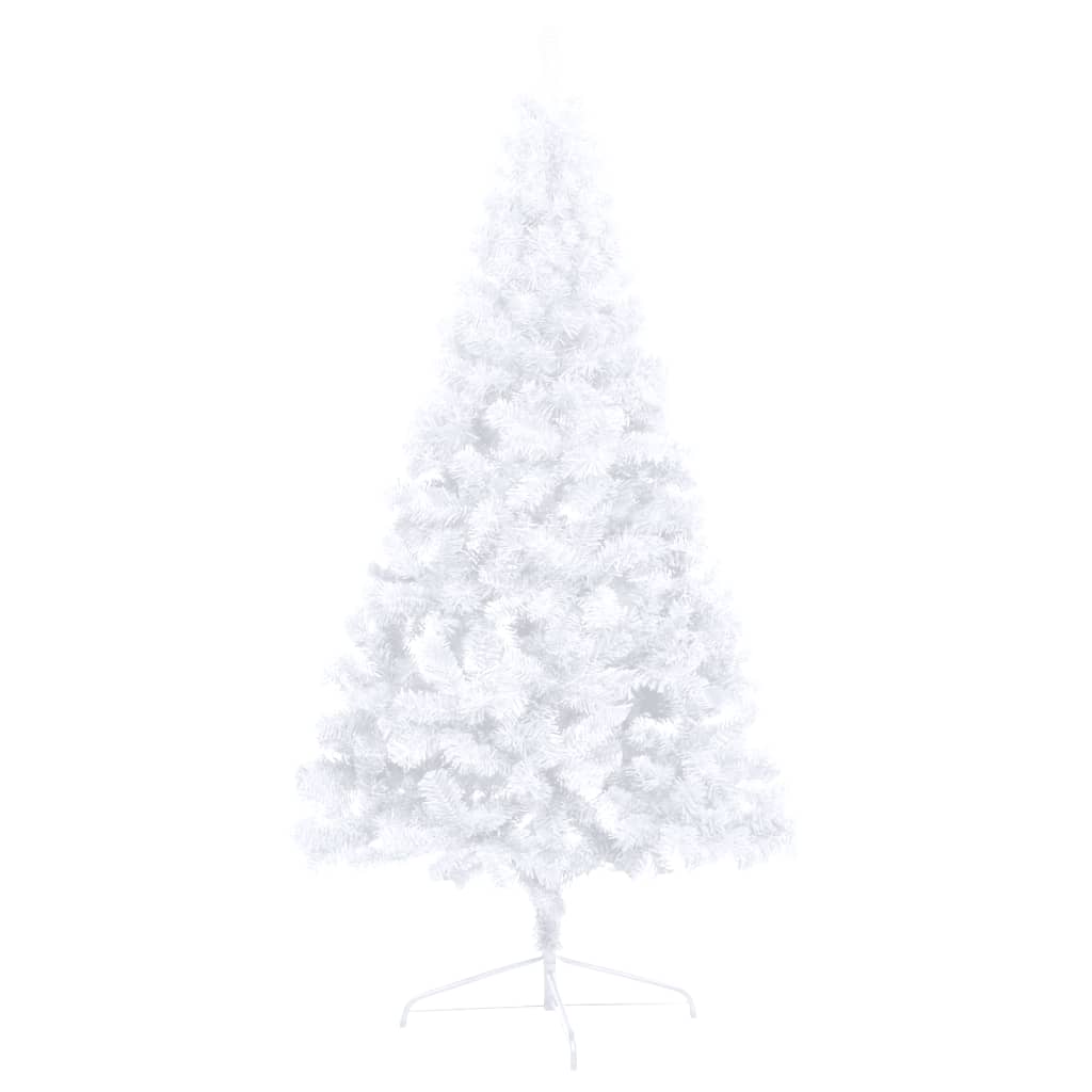 Set Albero Natale Artificiale a Metà LED Palline Bianco 240cm - homemem39