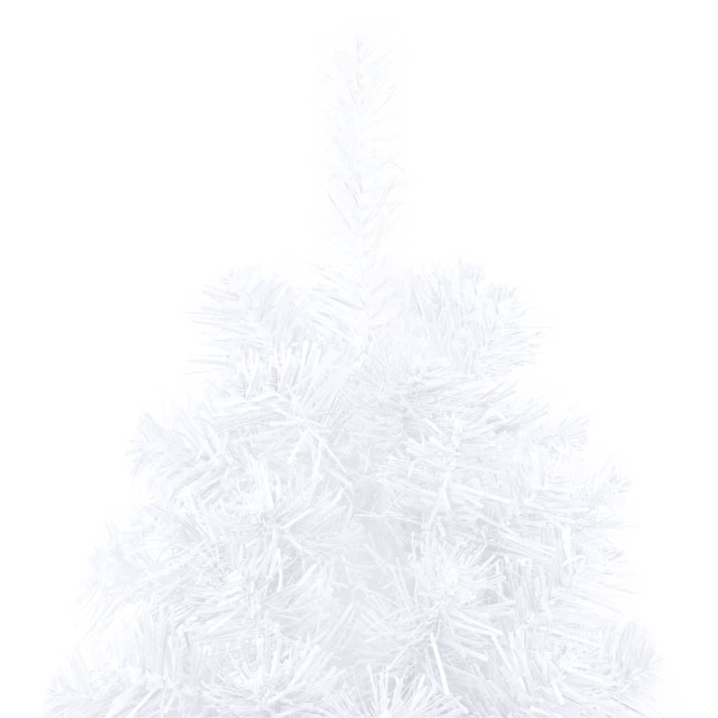 Set Albero Natale Artificiale a Metà LED Palline Bianco 240cm - homemem39