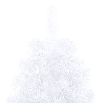 Set Albero Natale Artificiale a Metà LED Palline Bianco 240cm - homemem39