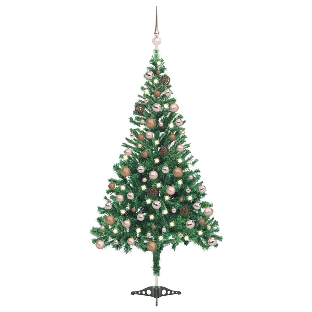 Albero di Natale Preilluminato Palline Bianco 180 cm 564 Rami - homemem39