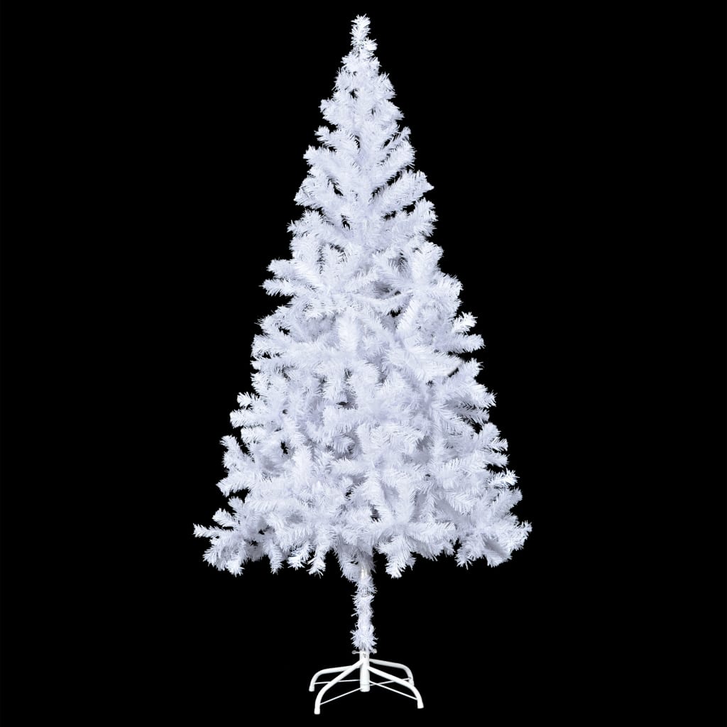 Albero di Natale Preilluminato Palline Bianco 210 cm 910 Rami - homemem39