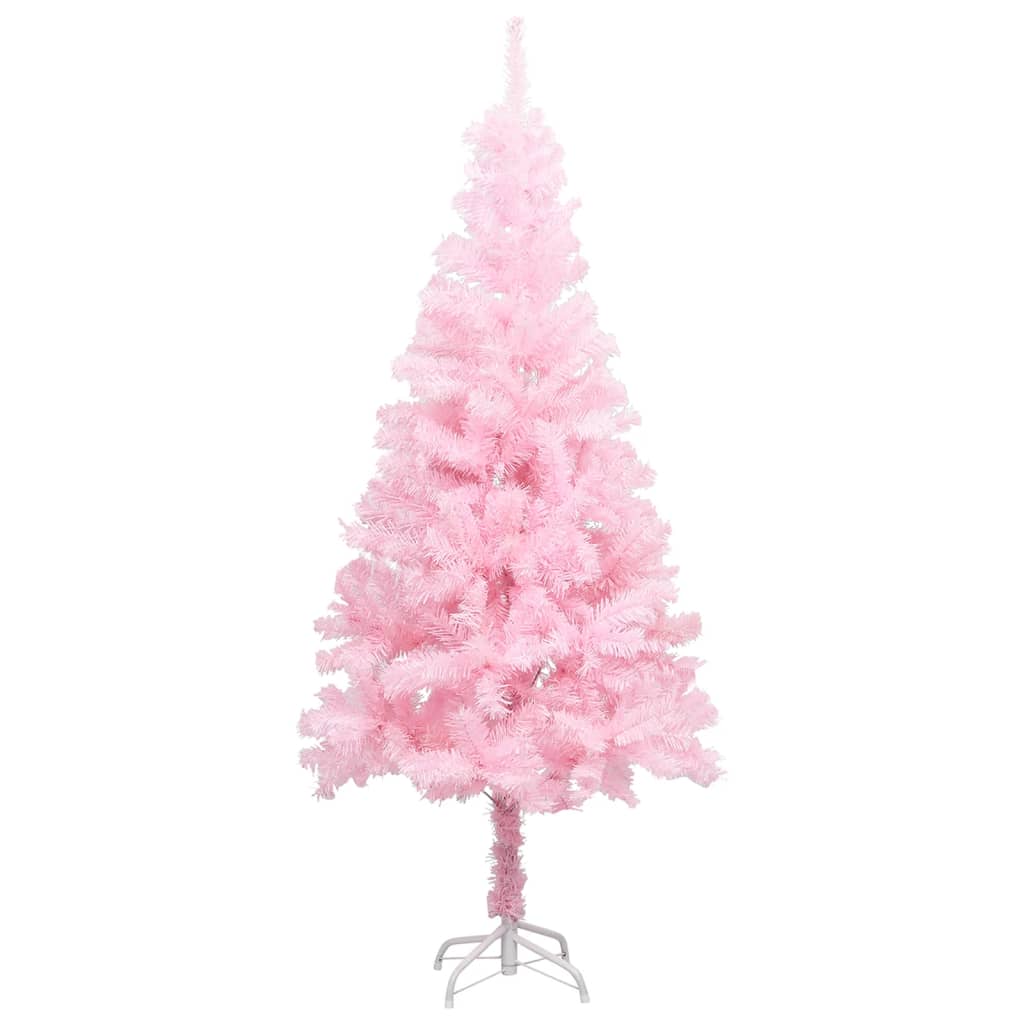 Albero di Natale Preilluminato con Palline Rosa 120 cm PVC - homemem39