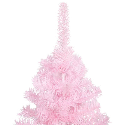 Albero di Natale Preilluminato con Palline Rosa 120 cm PVC - homemem39